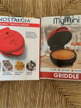 Nostalgia MyMini Waffle Maker and griddle bundle